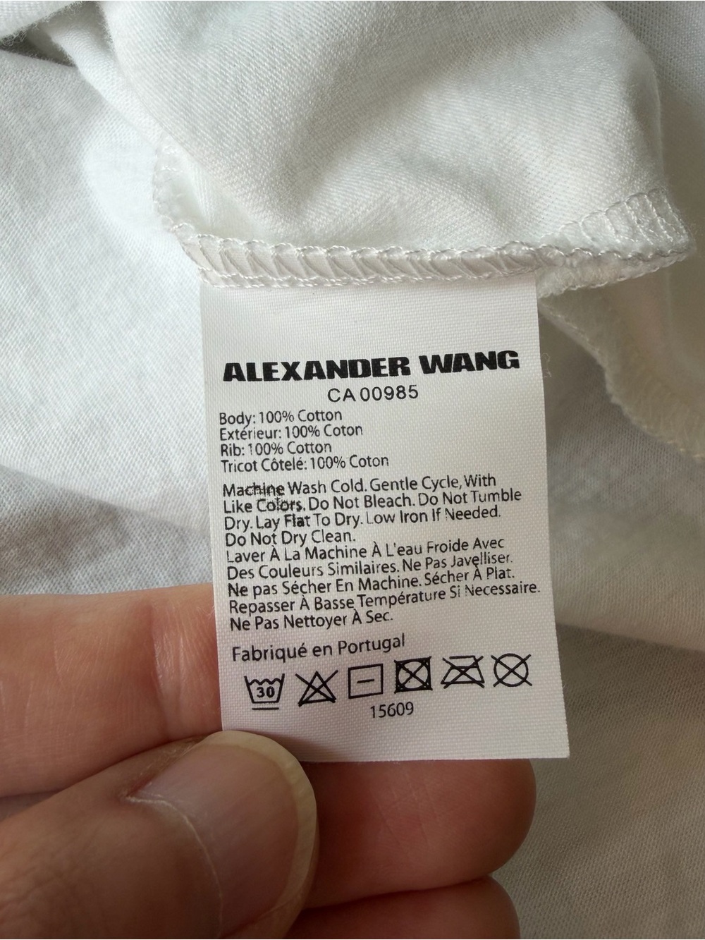 Alexander Wang White T-Shirt with Black Barcode Logo - Picture 3 of 4